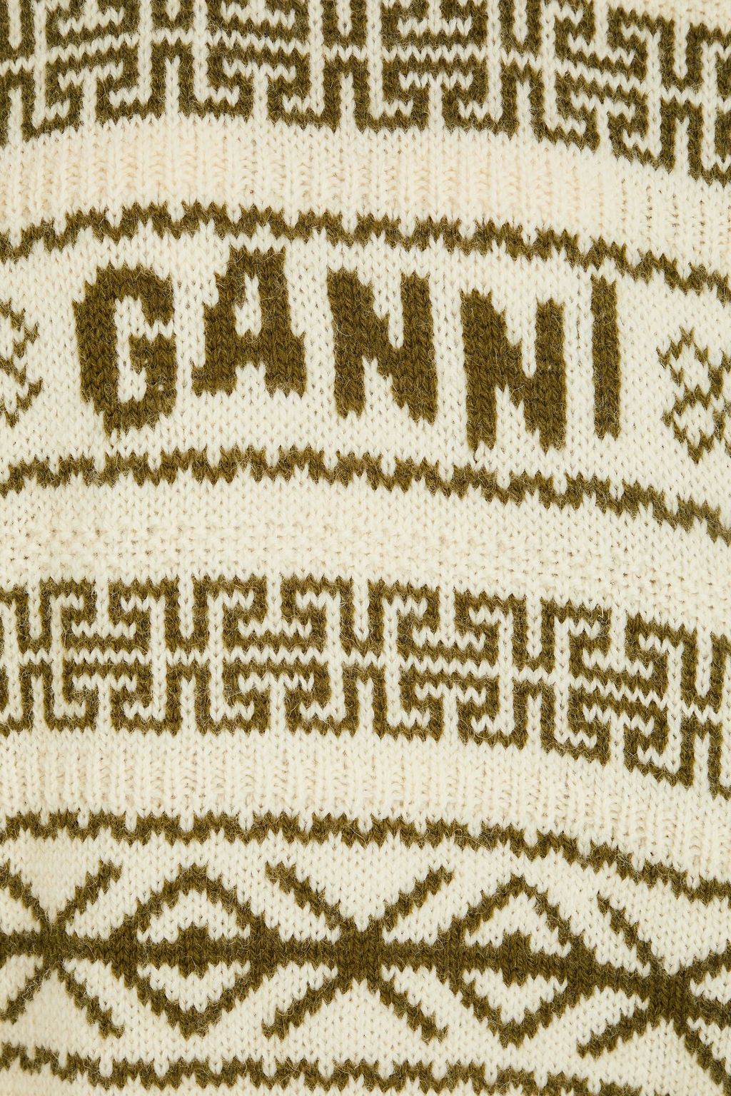 GANNI Jacquard-knit wool sweater