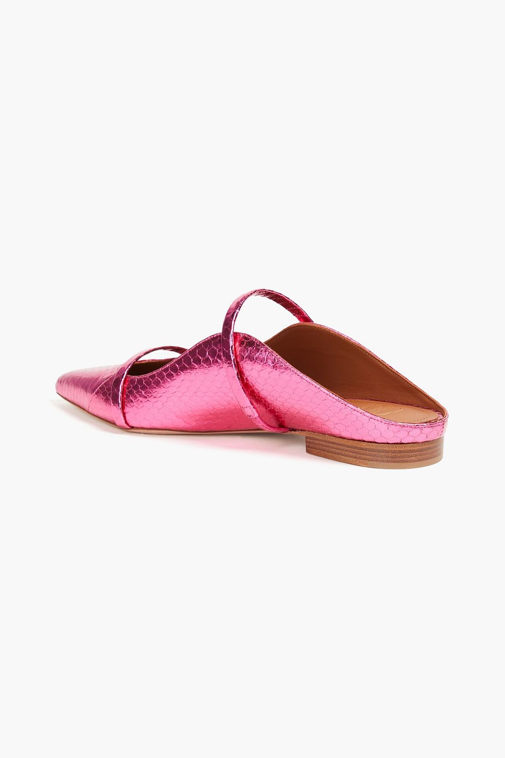 MALONE SOULIERS Maureen metallic snake-effect leather point-toe flats