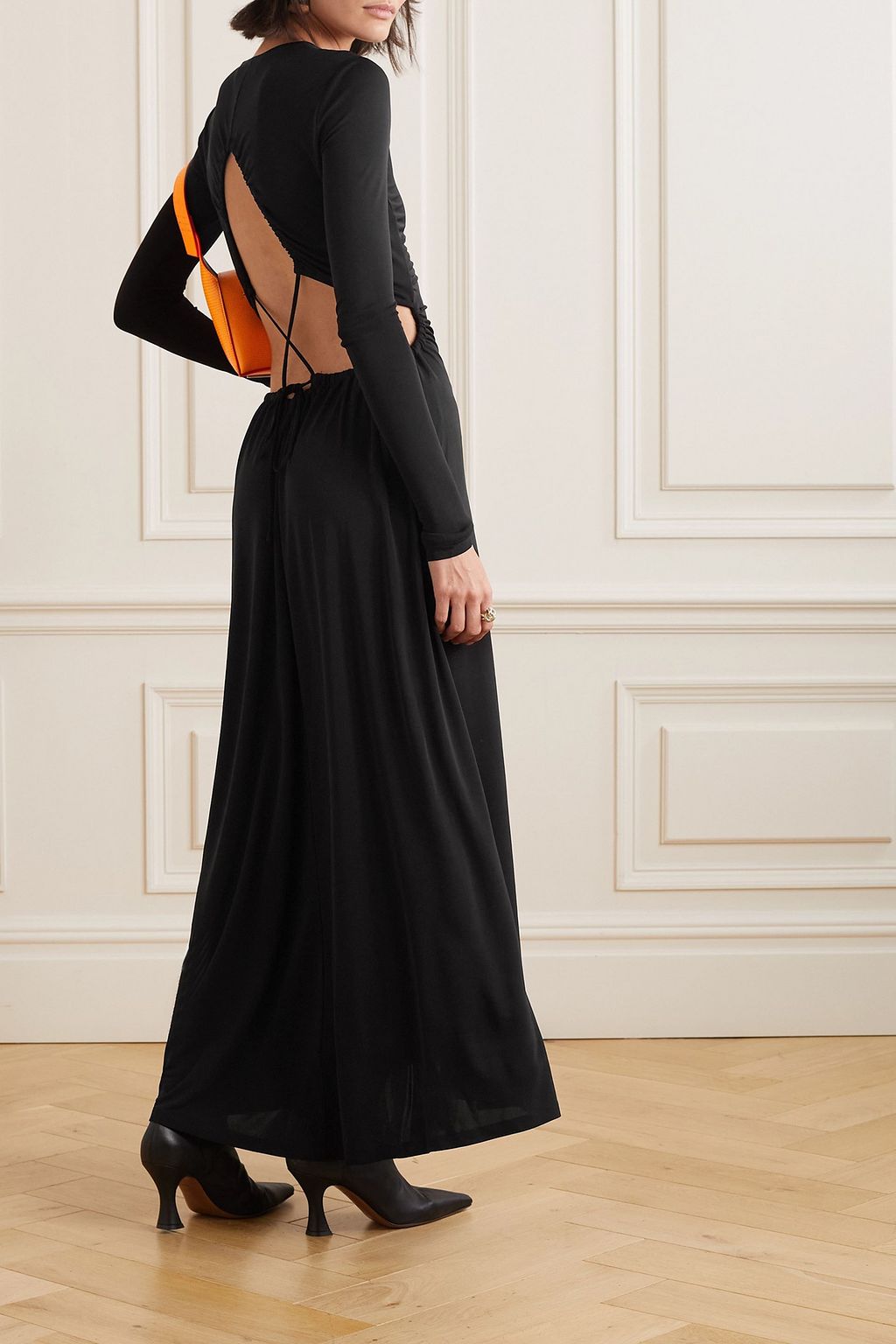 PROENZA SCHOULER PSWL فستان طويل مكشوف الظهر من الجيرسي