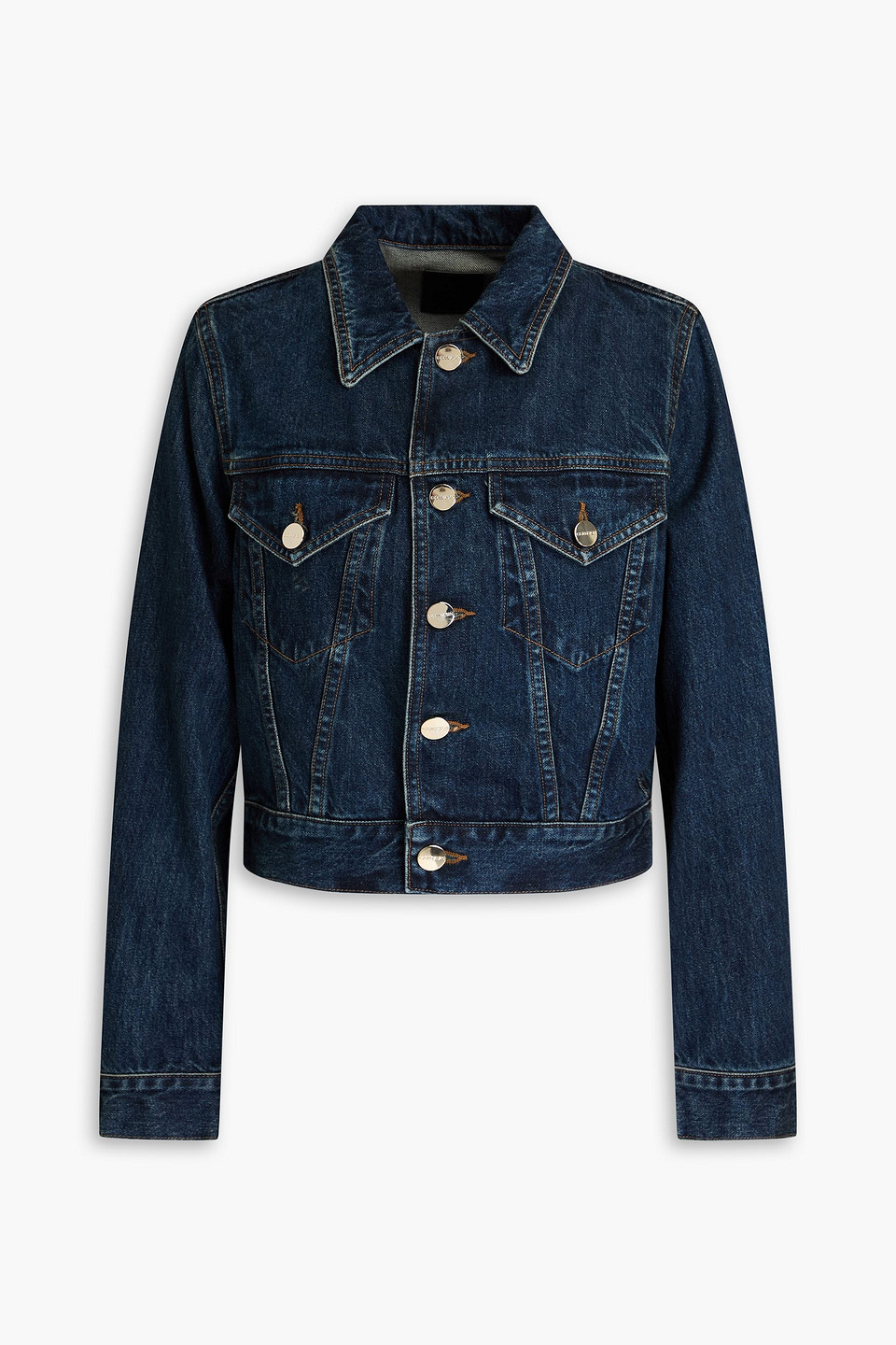 Goldsign Tagore Cropped Denim Jacket In Dark Denim