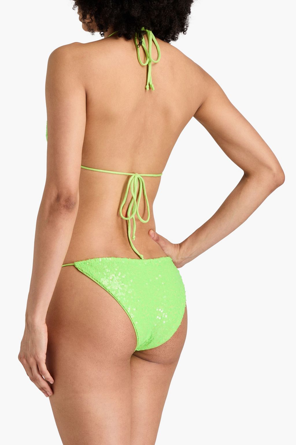 NORMA KAMALI Sequined triangle bikini