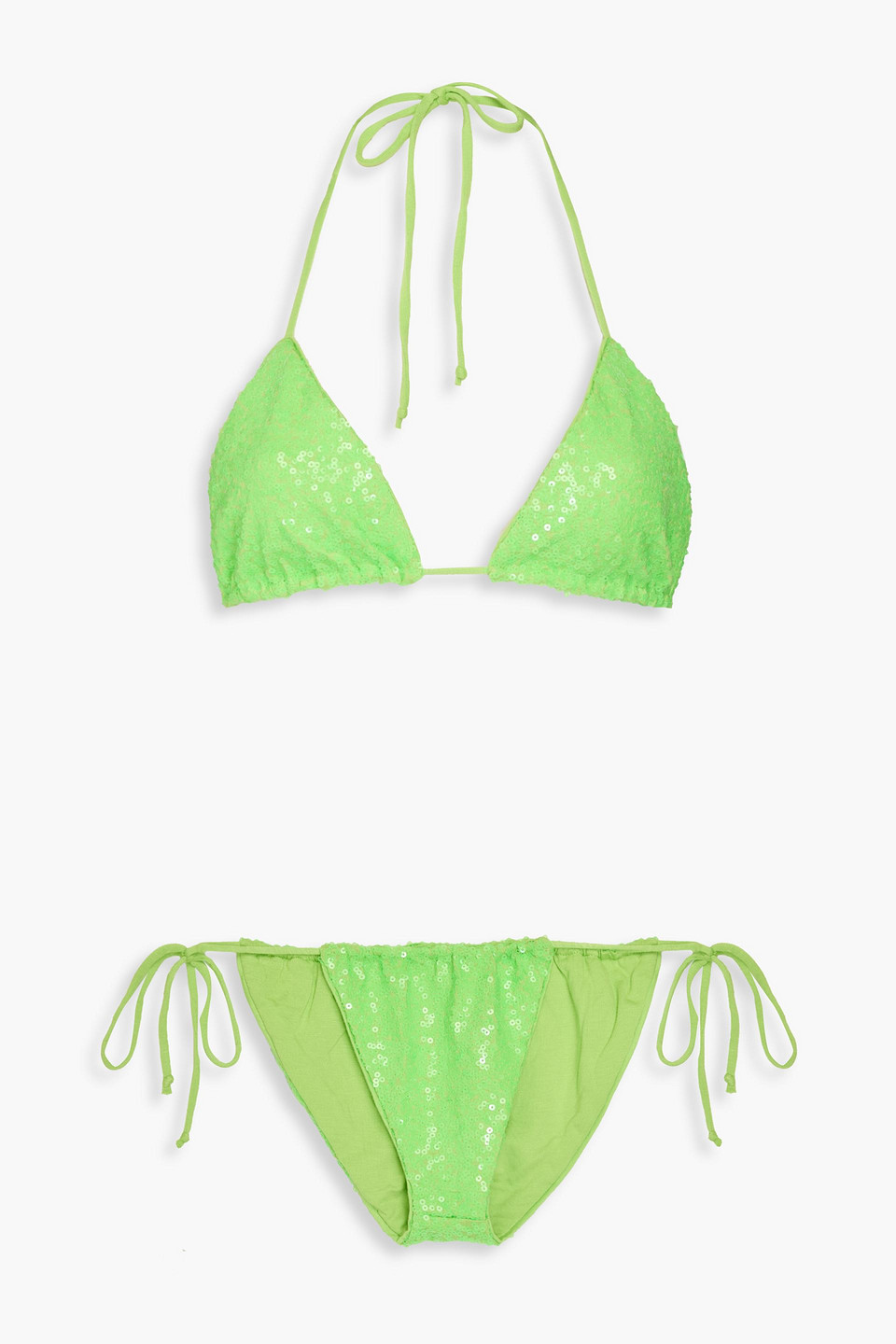 NORMA KAMALI SEQUINED TRIANGLE BIKINI