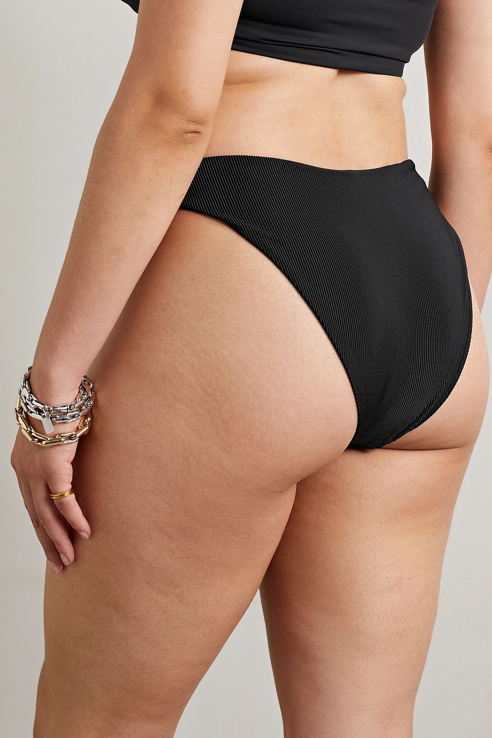 GOOD AMERICAN BETTER CHEEKY RIBBED BIKINI BRIEFS 