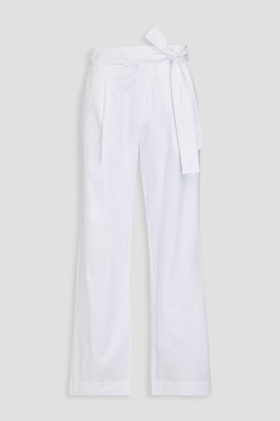 Naadam Pleated Cotton-poplin Wide-leg Pants In White