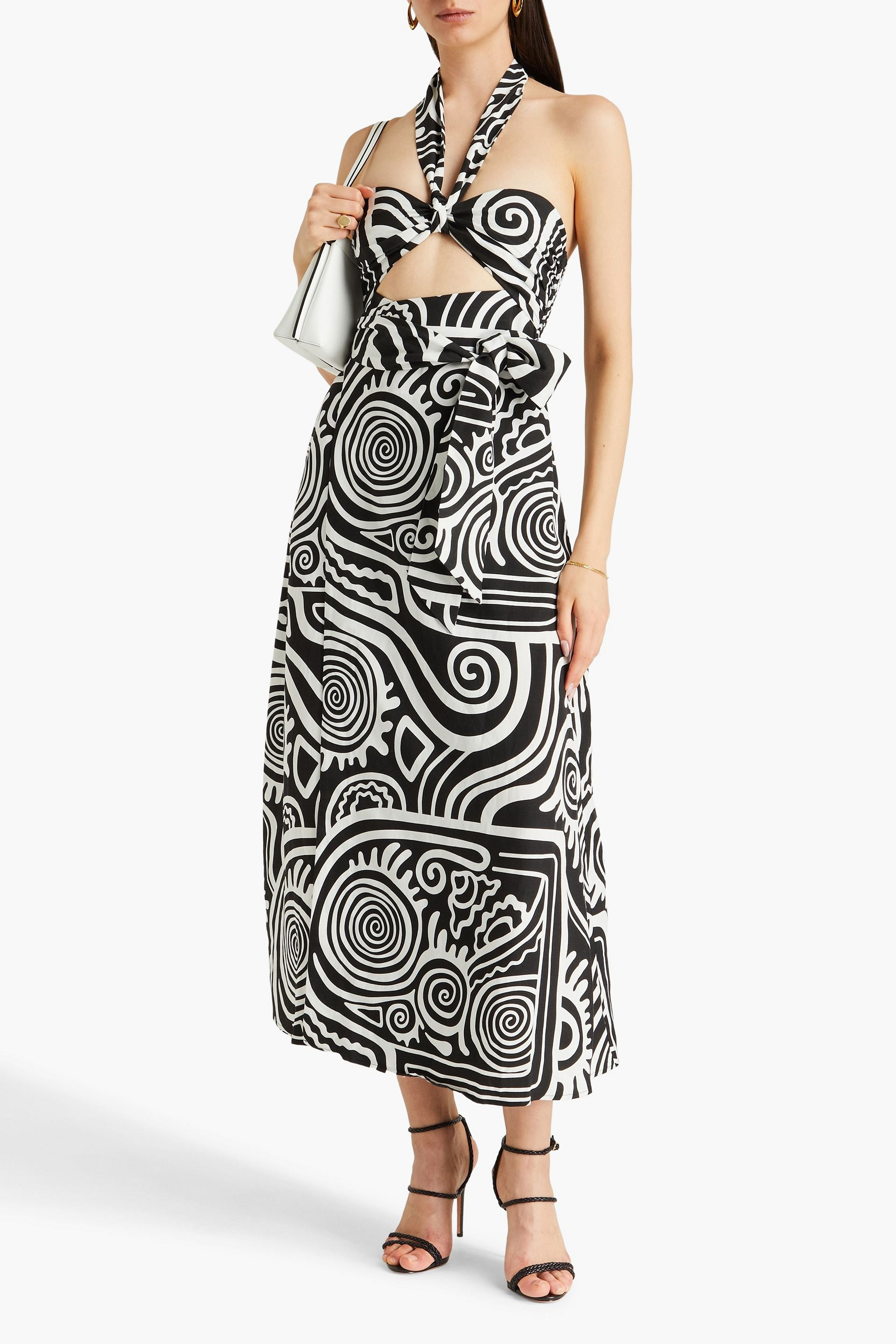 Mara Hoffman Paula two-tone printed TENCEL™ and linen-blend midi wrap dress