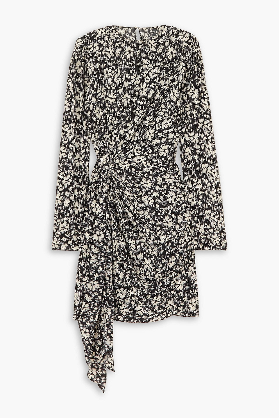 Isabel Marant Étoile Dulce Draped Printed Crepe De Chine Mini Dress In Black