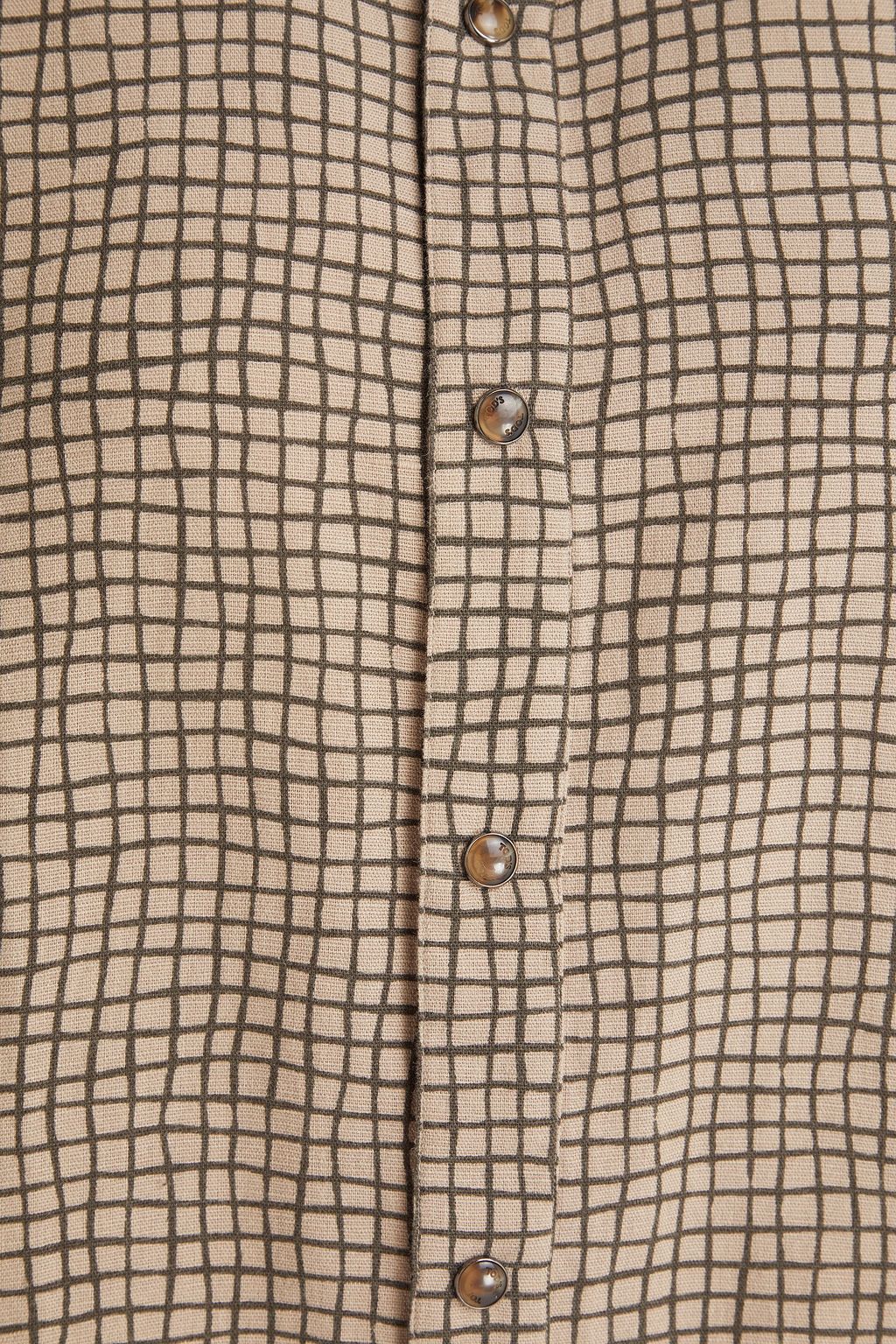TOD'S Printed cotton and linen-blend shirt
