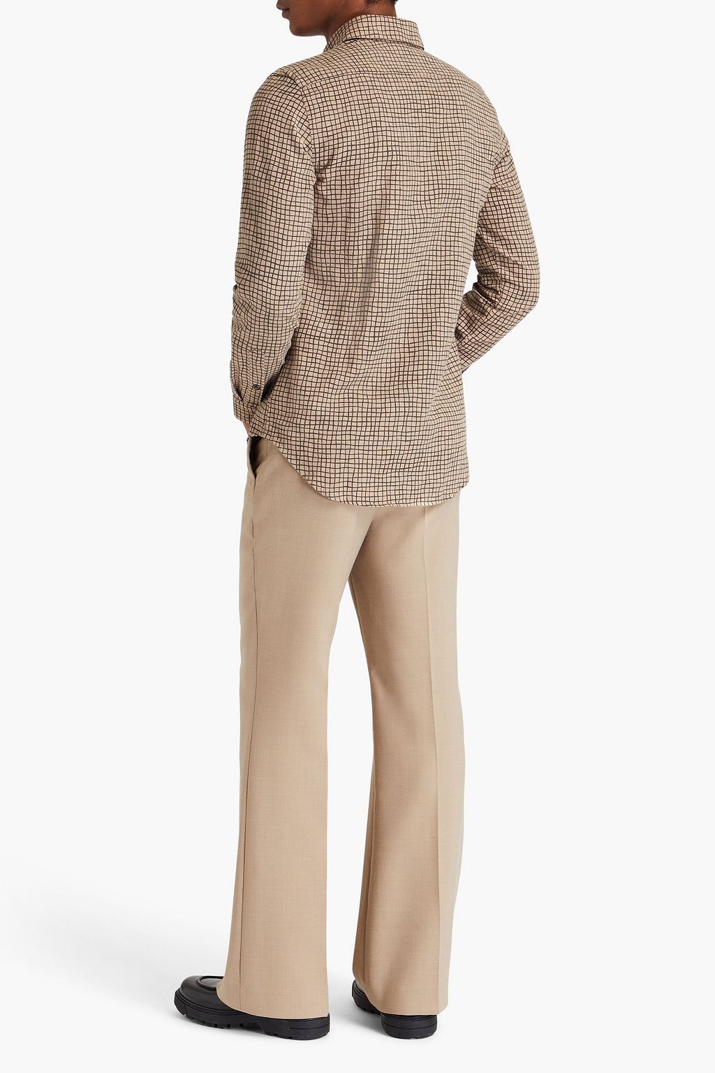 TOD'S Printed cotton and linen-blend shirt