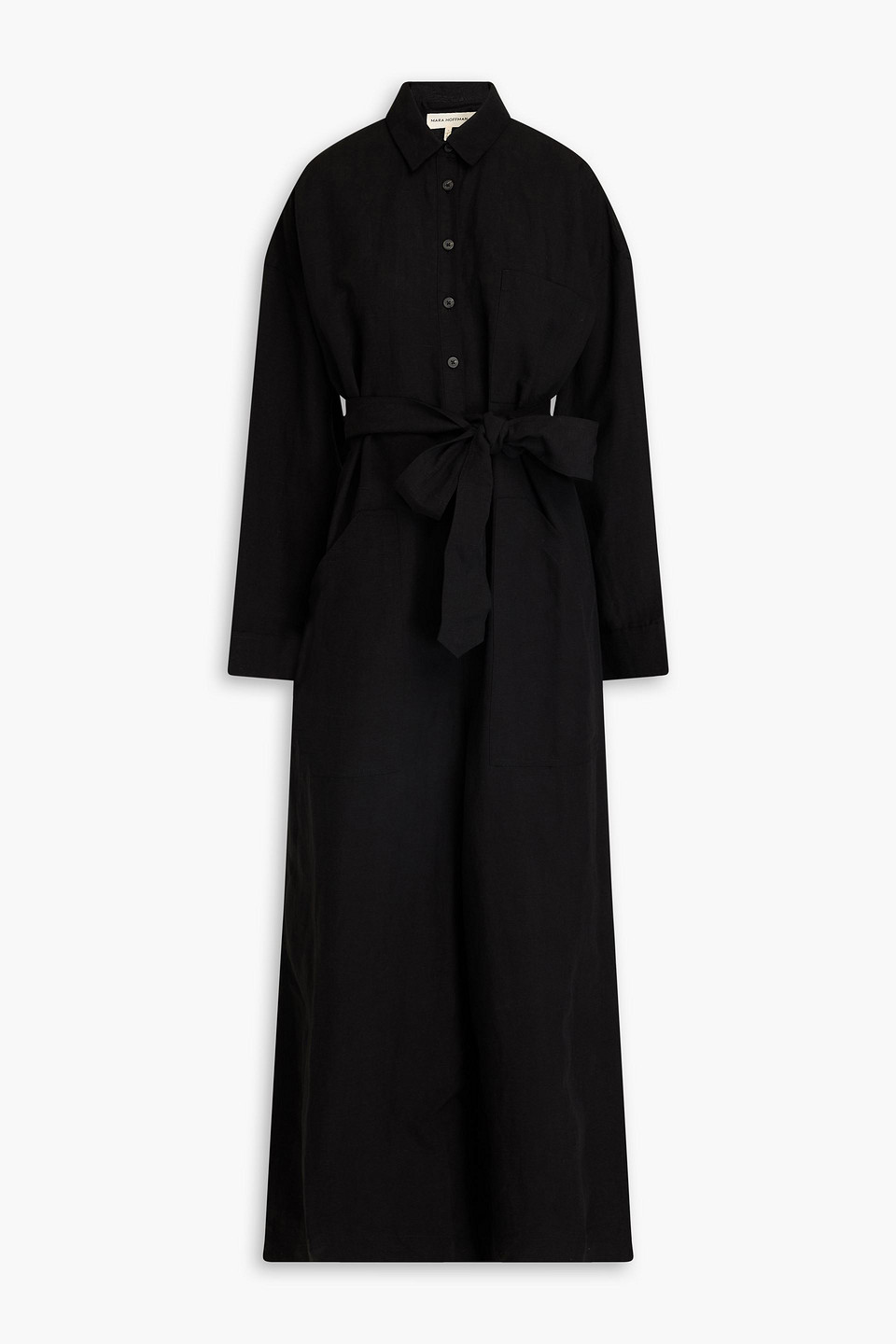 Mara Hoffman Cropped Tencel™ Lyocell And Linen-blend Jumpsuit In Schwarz