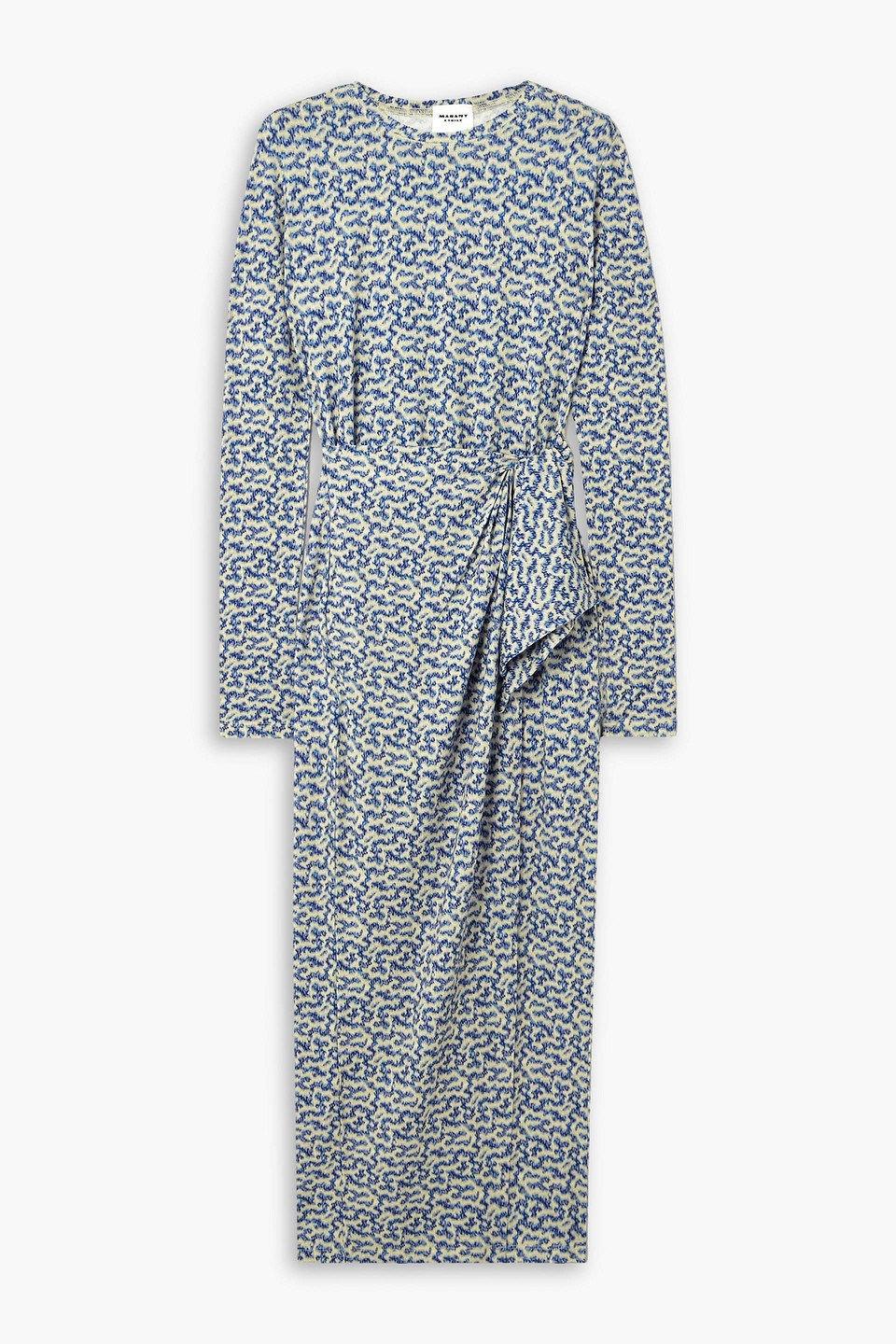 Isabel Marant Étoile Lisy Draped Printed Stretch-crepe Midi Dress In Blue