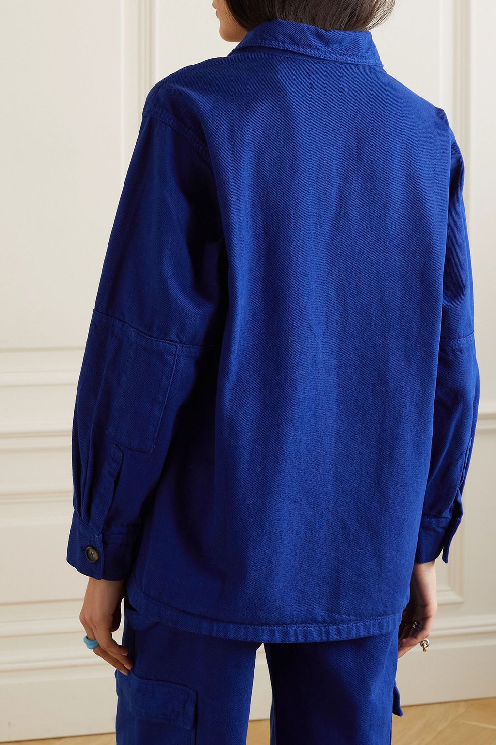STILL HERE Zweifarbige Jacke aus Baumwoll-Twill mit Einsätzen