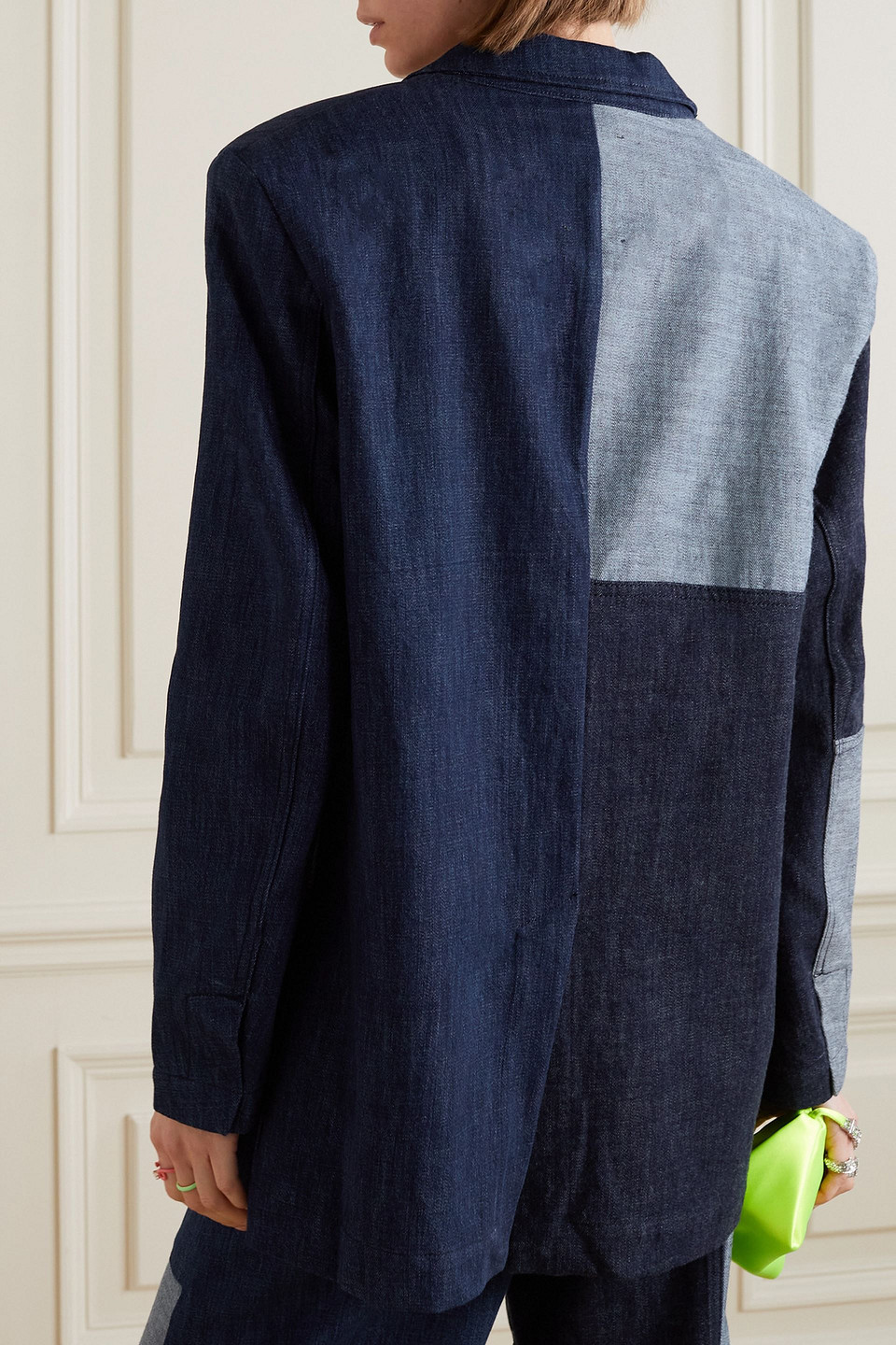 MARQUES' ALMEIDA REM'ADE DOUBLE-BREASTED PATCHWORK DENIM BLAZER