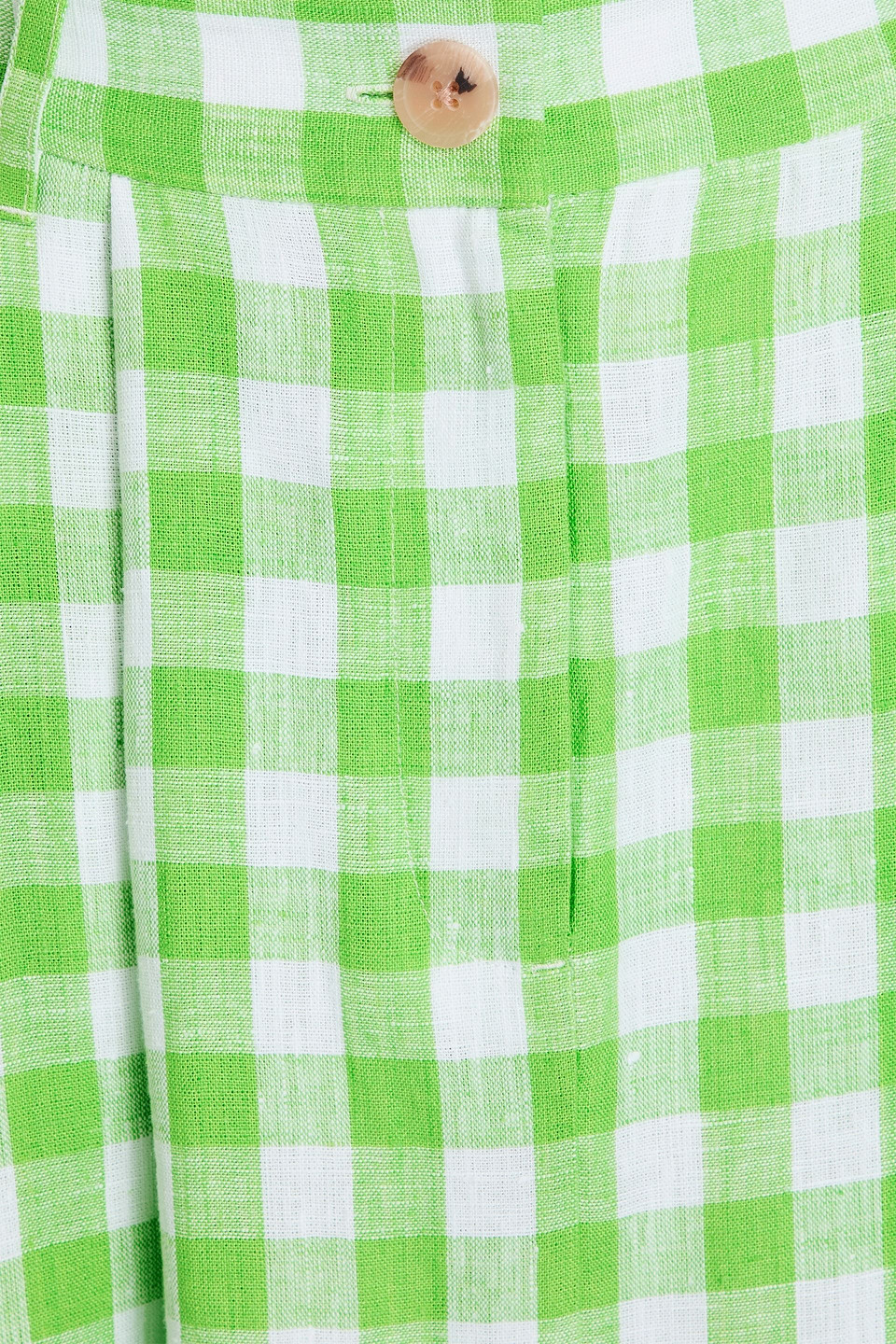 MARA HOFFMAN TULAY PLEATED CHECKED HEMP MAXI SKIRT