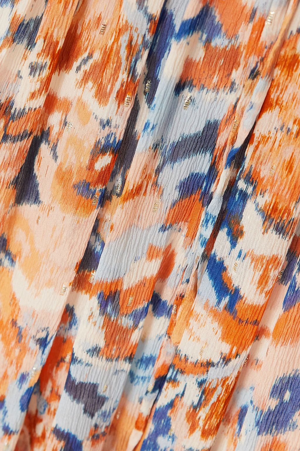 EVARAE Theo floral-print crinkled fil coupé silk-blend maxi dress