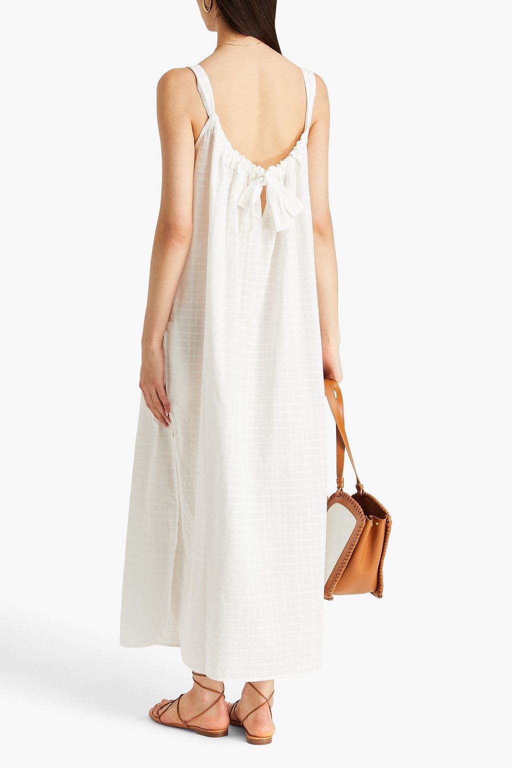 MARA HOFFMAN Lexi checked cotton-jacquard midi dress