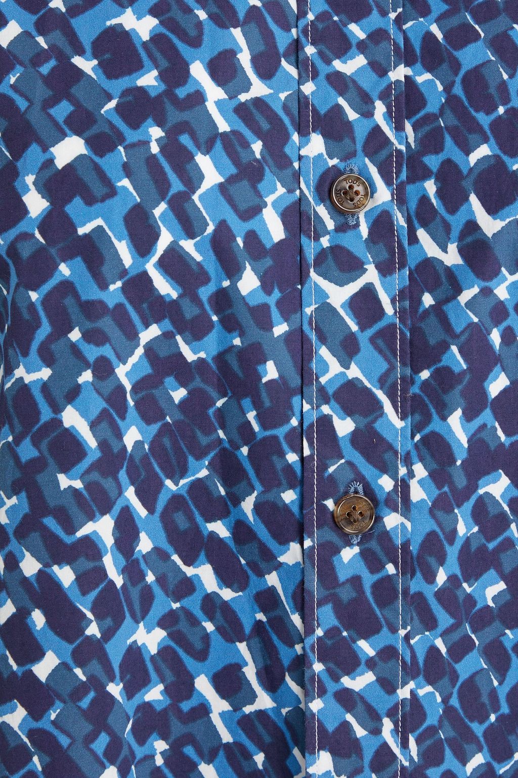 TOD'S Printed cotton-poplin shirt