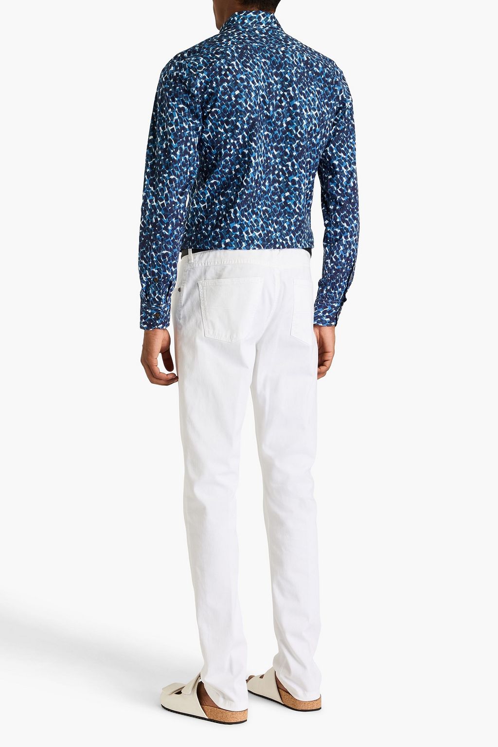 TOD'S Printed cotton-poplin shirt