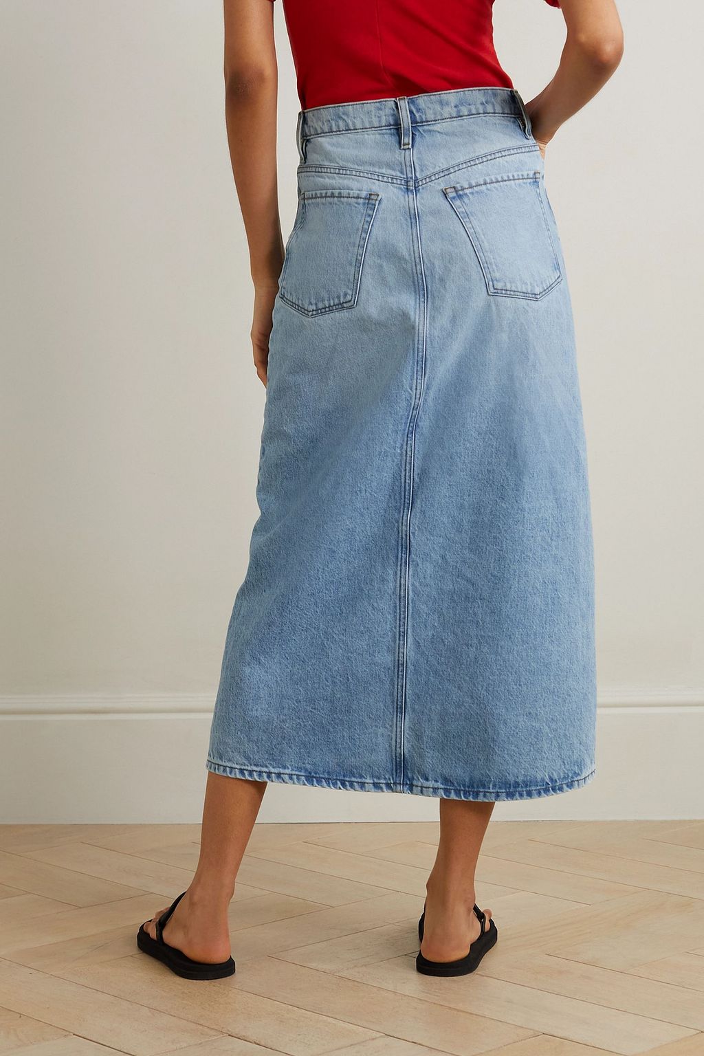 FRAME Denim midi skirt