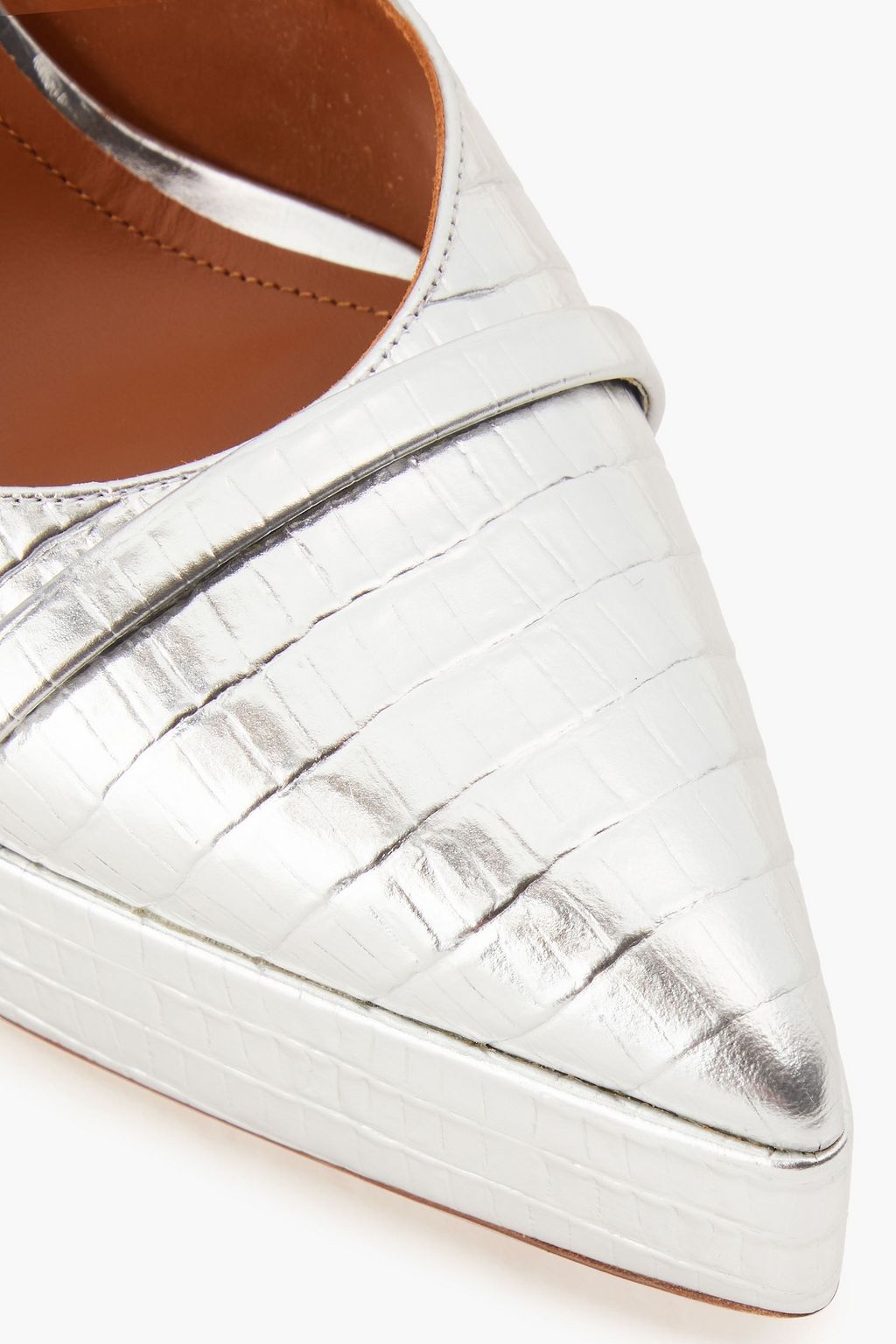MALONE SOULIERS Uma 125 metallic croc-effect platform mules
