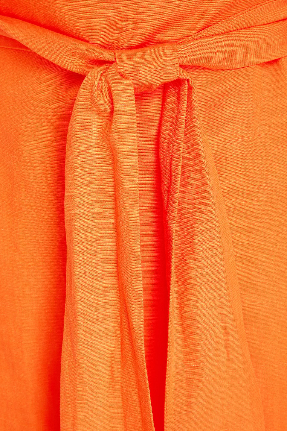 Mara Hoffman Paula Cutout Tencel™ And Linen-blend Midi Dress In Papaya