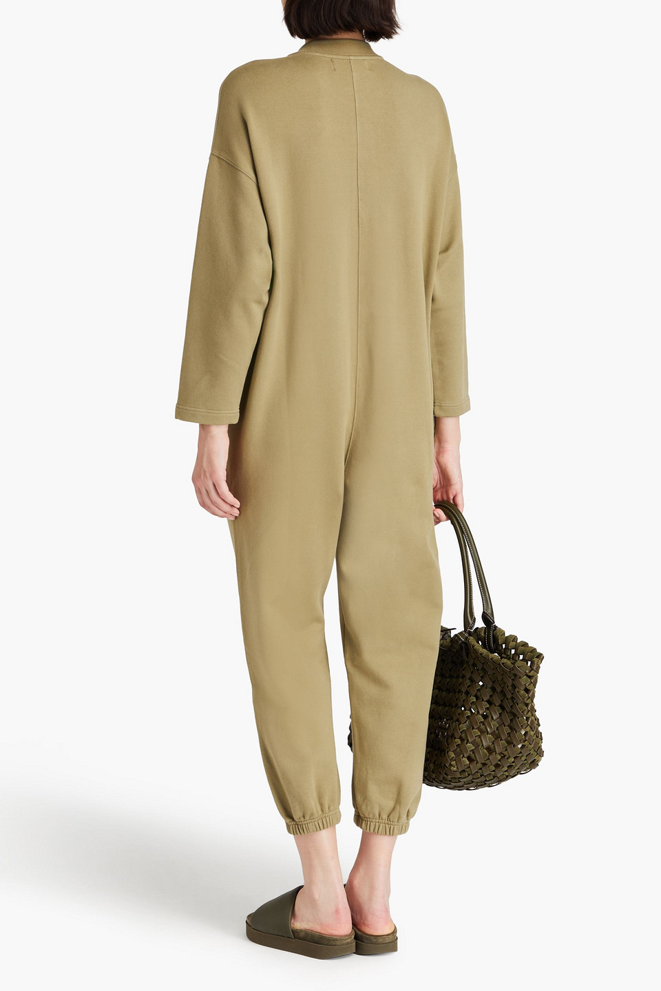 MARA HOFFMAN SABINA CROPPED FRENCH COTTON-BLEND TERRY JUMPSUIT
