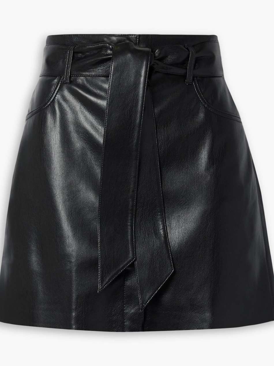 meda belted vegan leather mini skirt