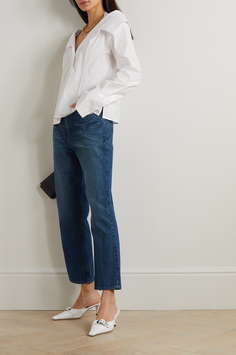 Frame Le High N Tight Hoch Sitzende Cropped Bootcut-jeans In Mittelblauer Denim