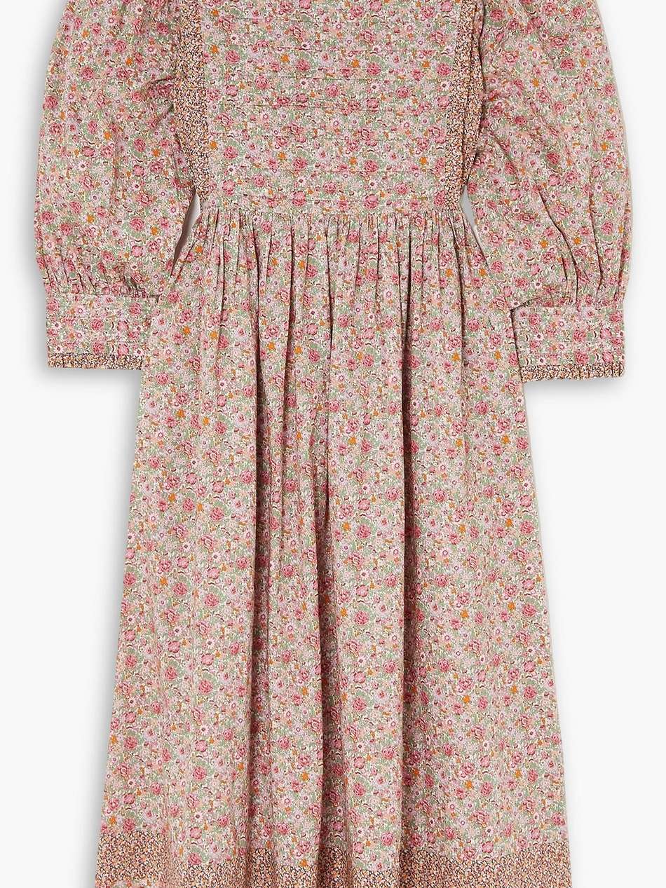 willa pintucked floral-print cotton dress