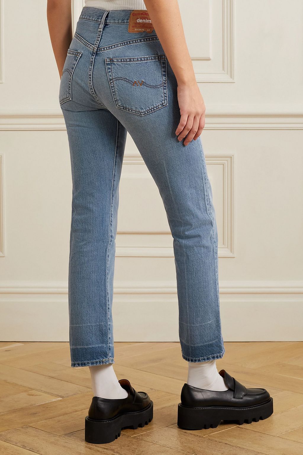 DENIMIST Cropped mid-rise flared jeans