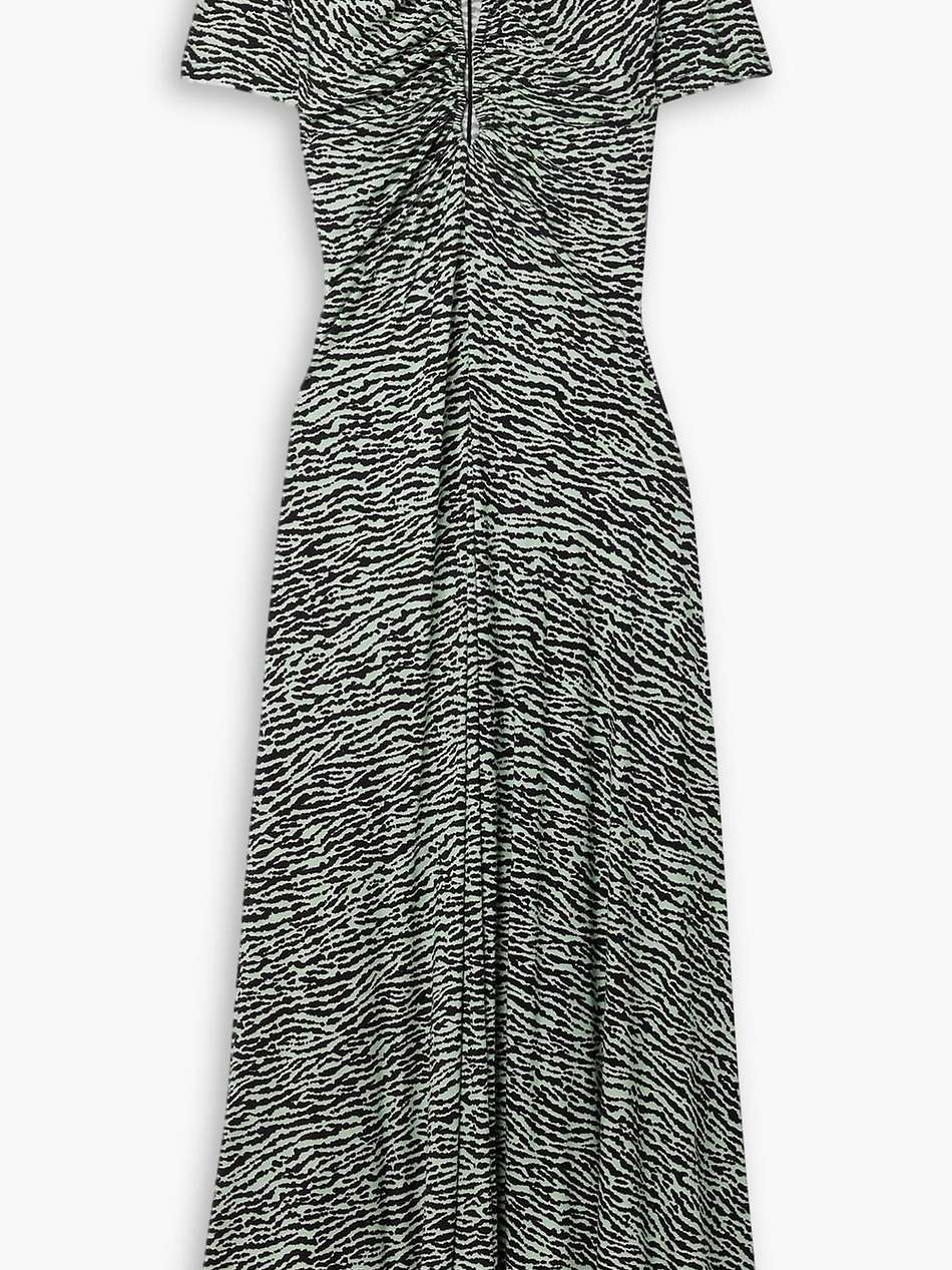 zebra-print jersey midi dress
