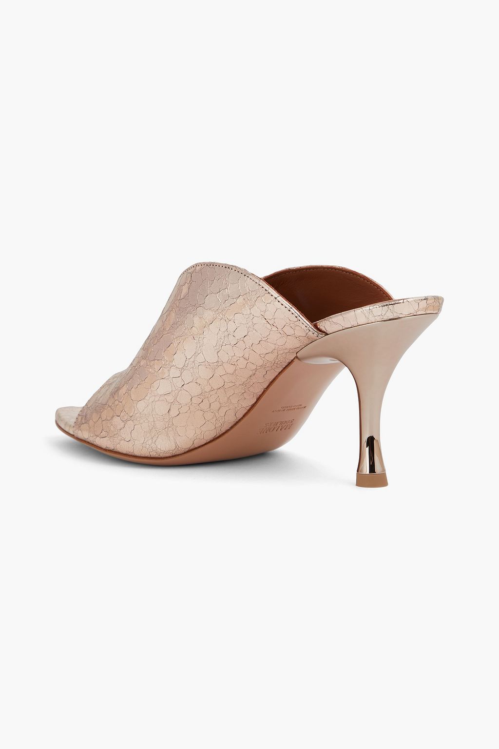 MALONE SOULIERS Henri 70 metallic cracked-leather mules