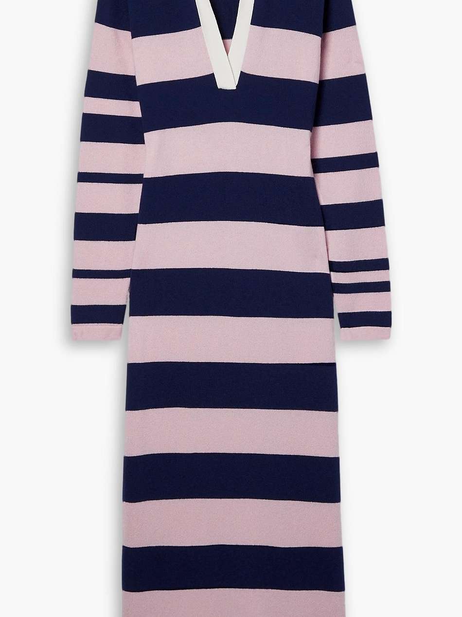 rugby striped cashmere maxi dress