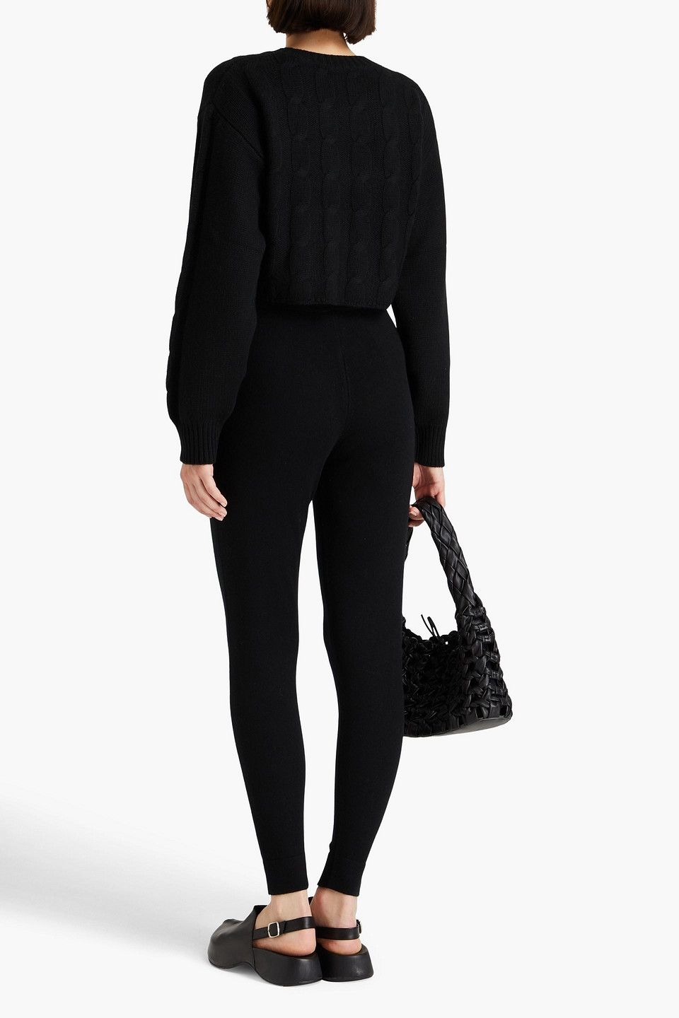 Le Kasha Jude Cropped Kaschmirpullover Mit Zopfstrickmuster In Schwarz