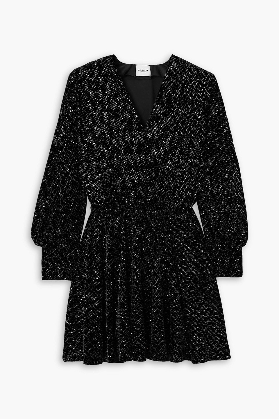 Isabel Marant Étoile Alexane Crystal-embellished Velvet Mini Dress In Black