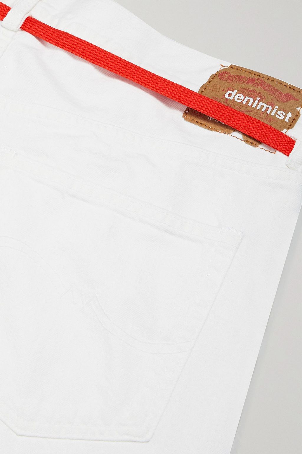 DENIMIST Harper belted distressed high-rise straight-leg jeans