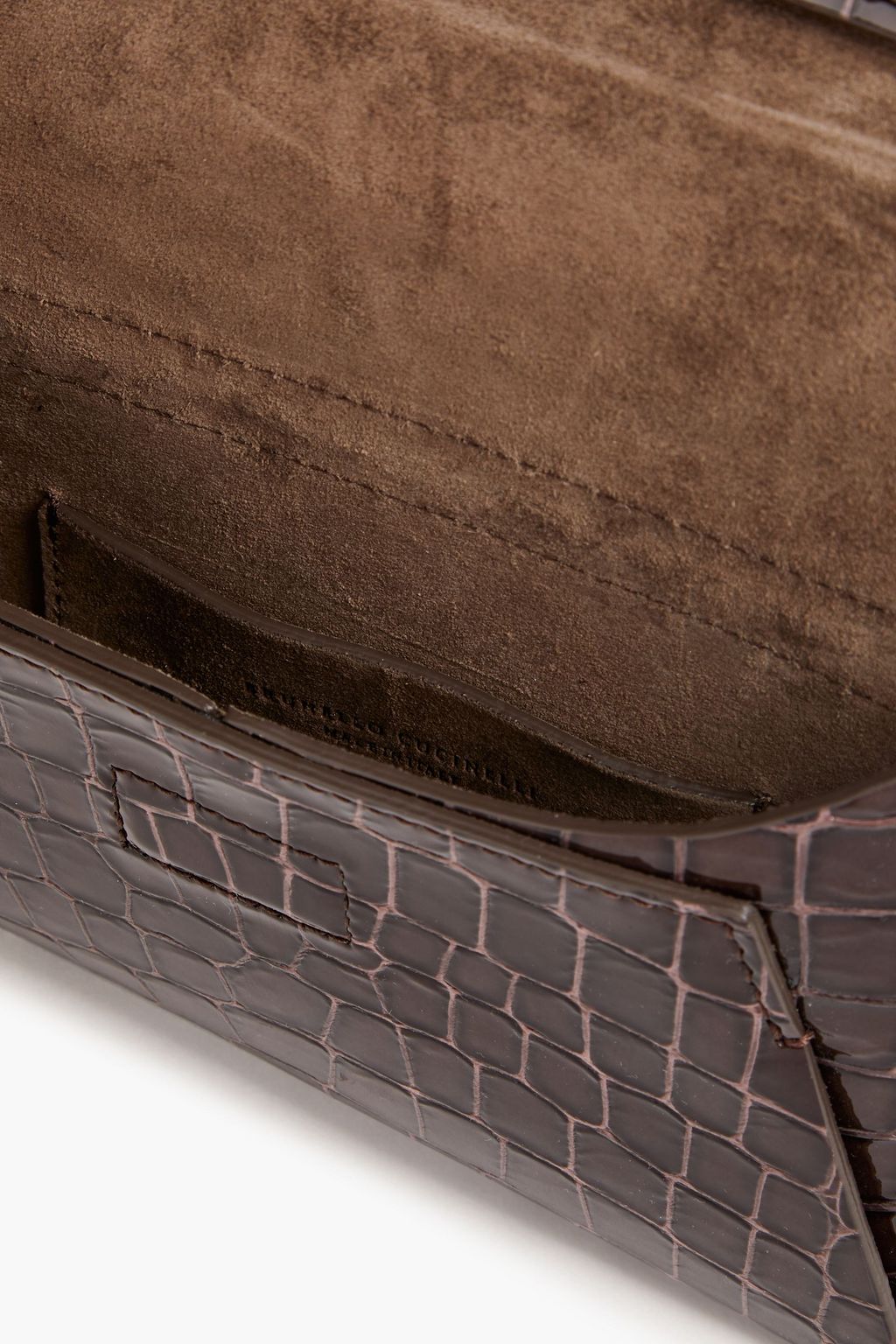 BRUNELLO CUCINELLI クロコ風レザー クラッチ