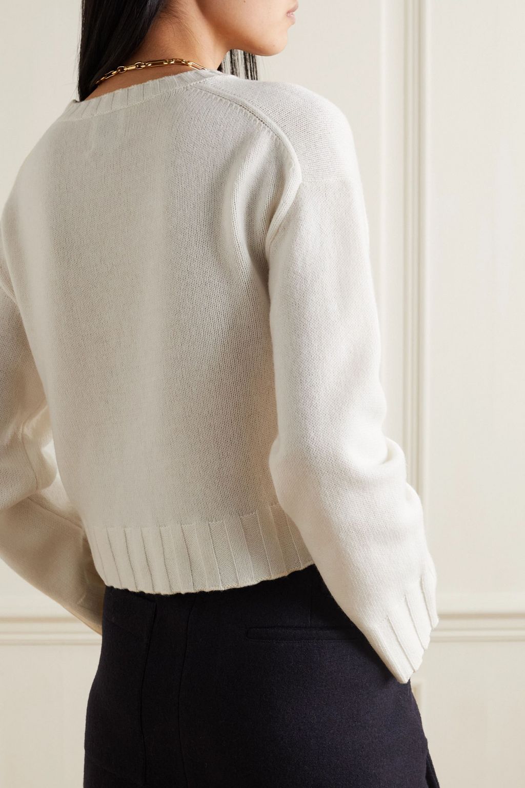ALLUDE Wool and cashmere-blend sweater