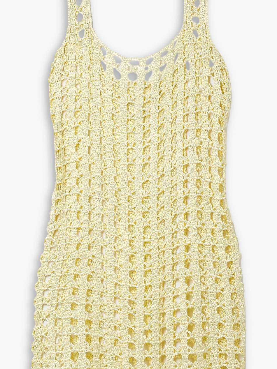 fringed crocheted mini dress
