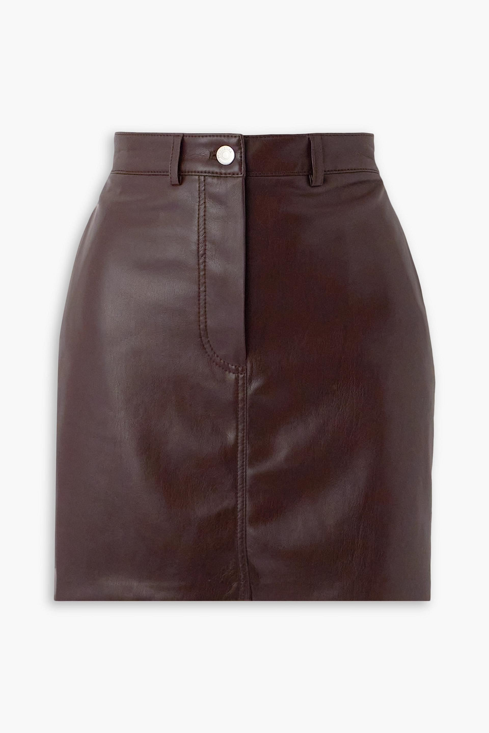 Nanushka Okobor Skirt Women Coffee Ground In Polyurethane In Chocolate