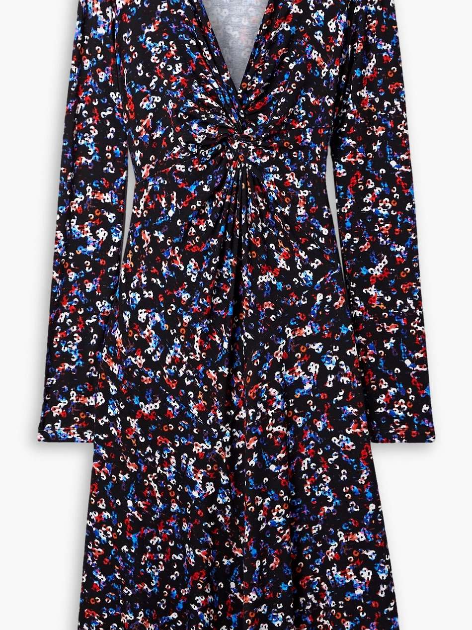 jadiya twist-front printed stretch-jersey dress