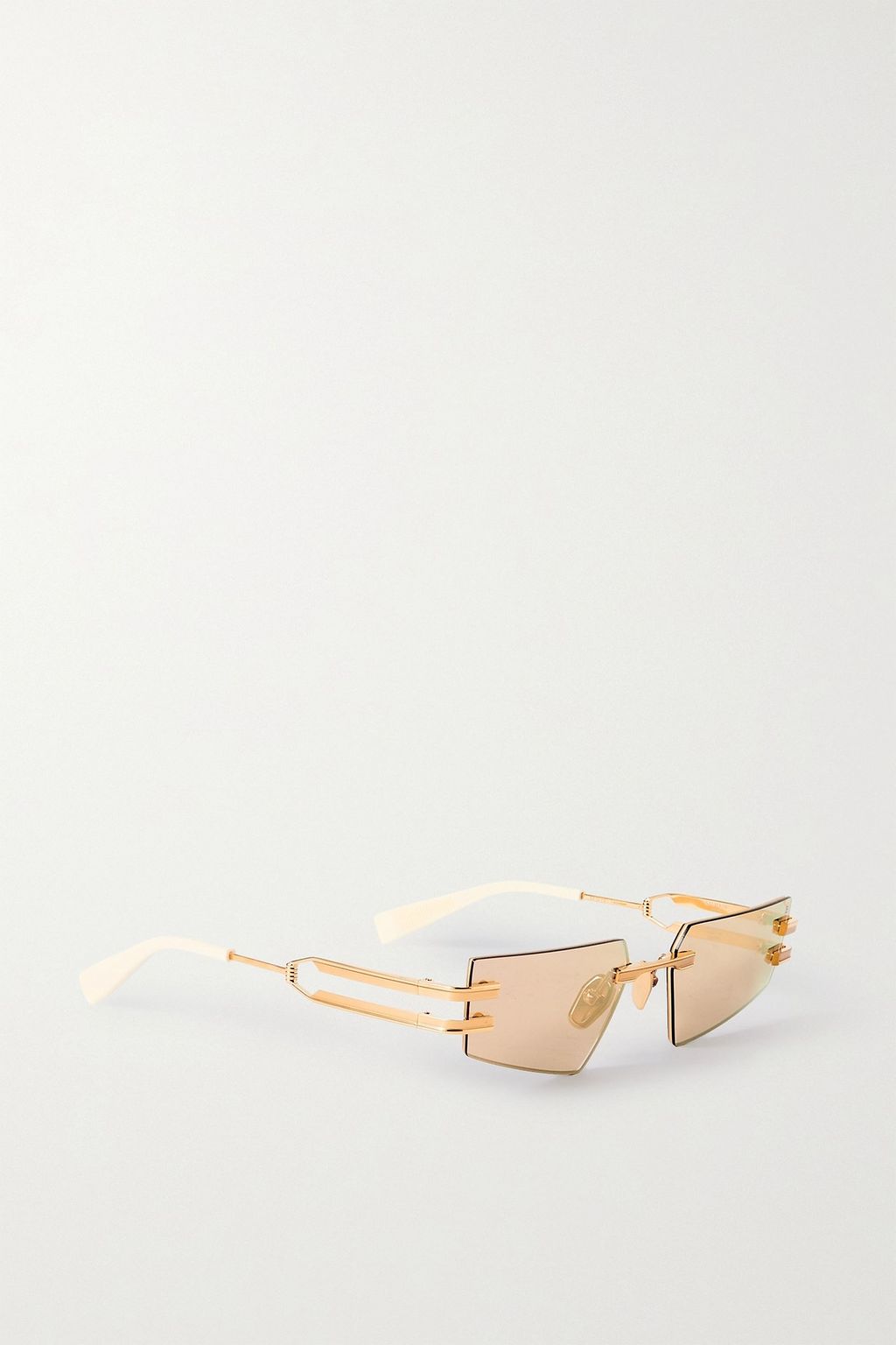 BALMAIN Fixie cat-eye acetate and gold-tone sunglasses
