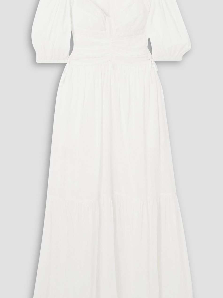 leoniza tiered gathered cotton-voile maxi dress