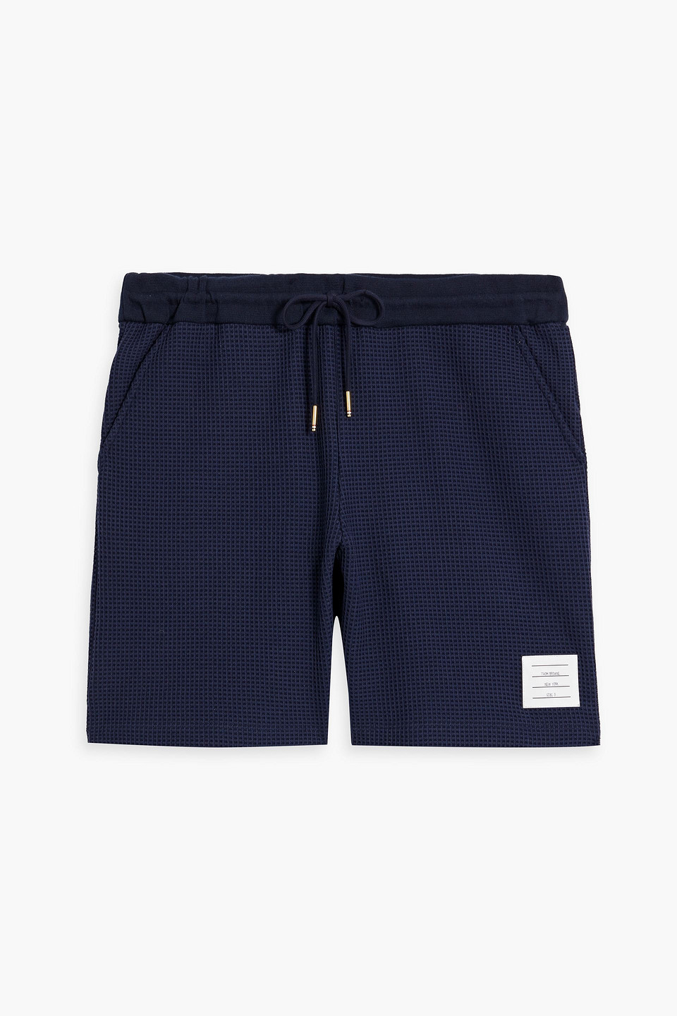 Thom Browne Waffle-knit Cotton Shorts In Blue