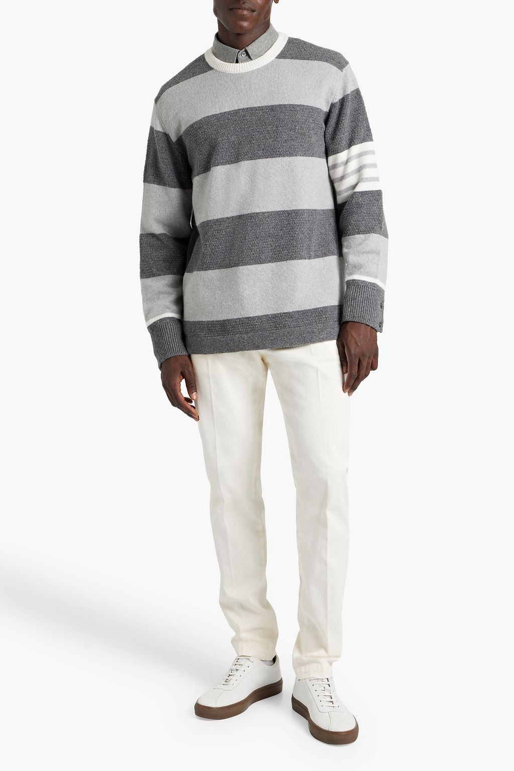 THOM BROWNE Striped wool sweater