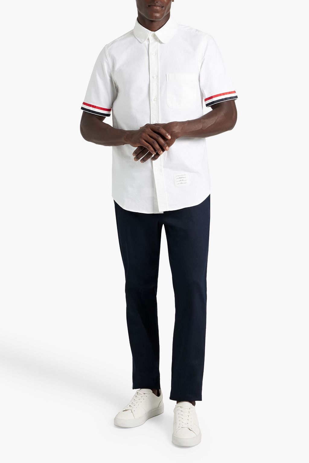 THOM BROWNE Striped cotton Oxford shirt