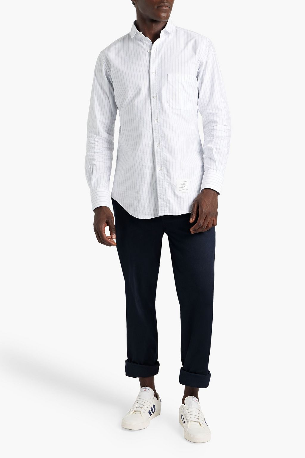 THOM BROWNE Striped cotton shirt