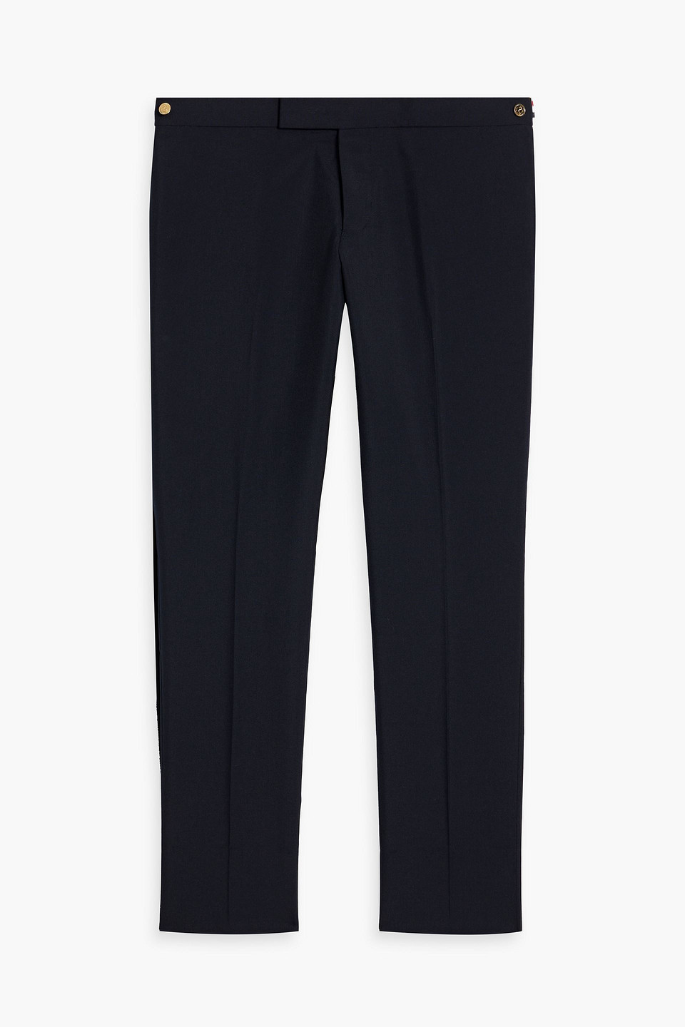 Thom Browne Slim-fit Striped Wool-blend Pants In Navy