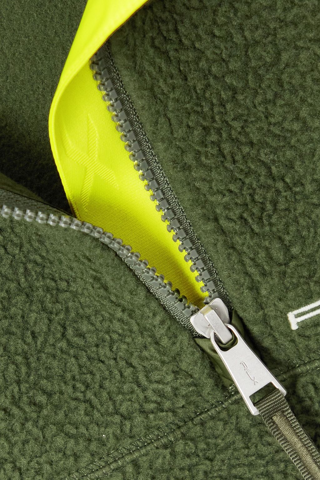 RALPH LAUREN RLX سويت شيرت من الصوف الناعم مع حاشية من قماش ريبستوب