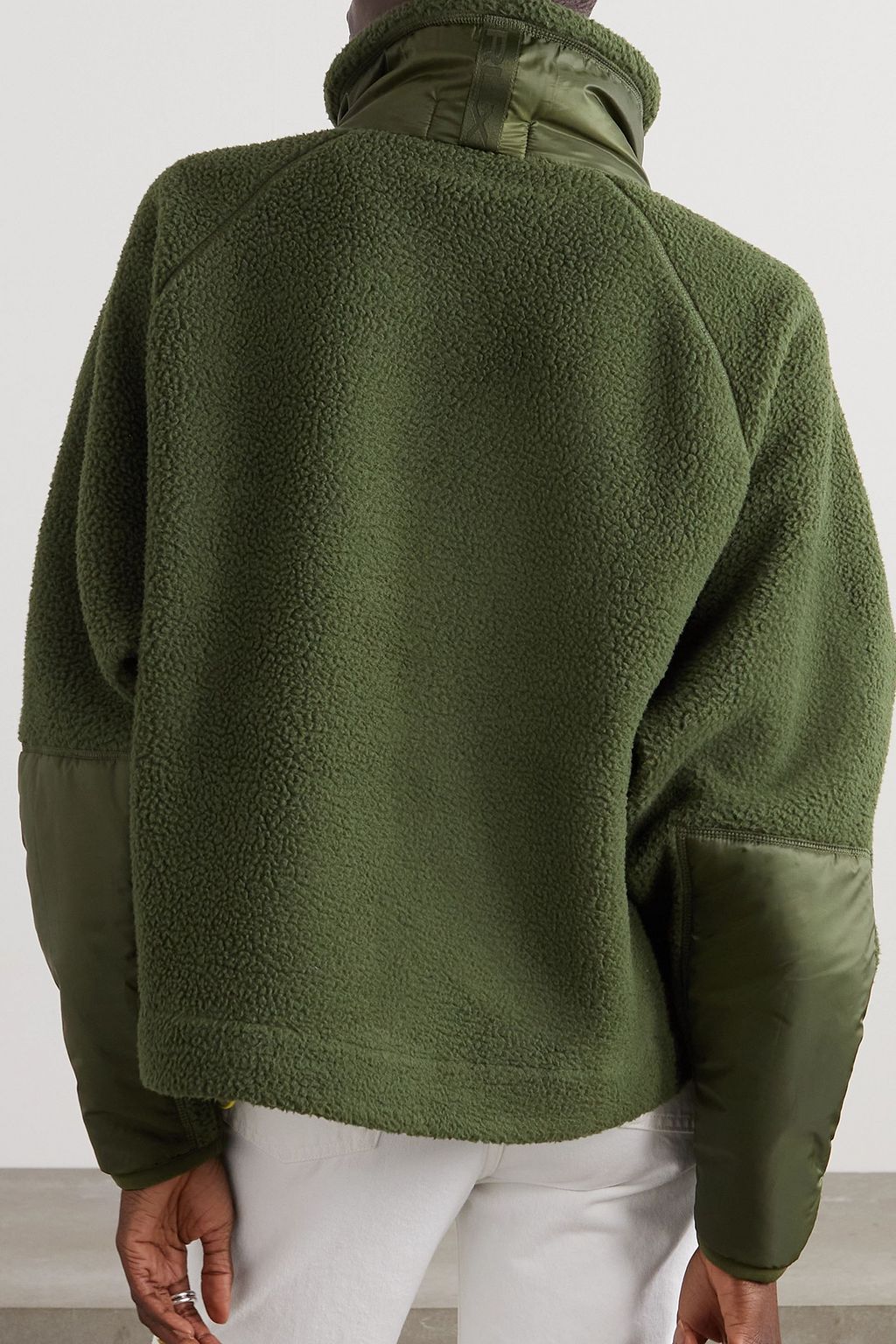 RALPH LAUREN RLX سويت شيرت من الصوف الناعم مع حاشية من قماش ريبستوب