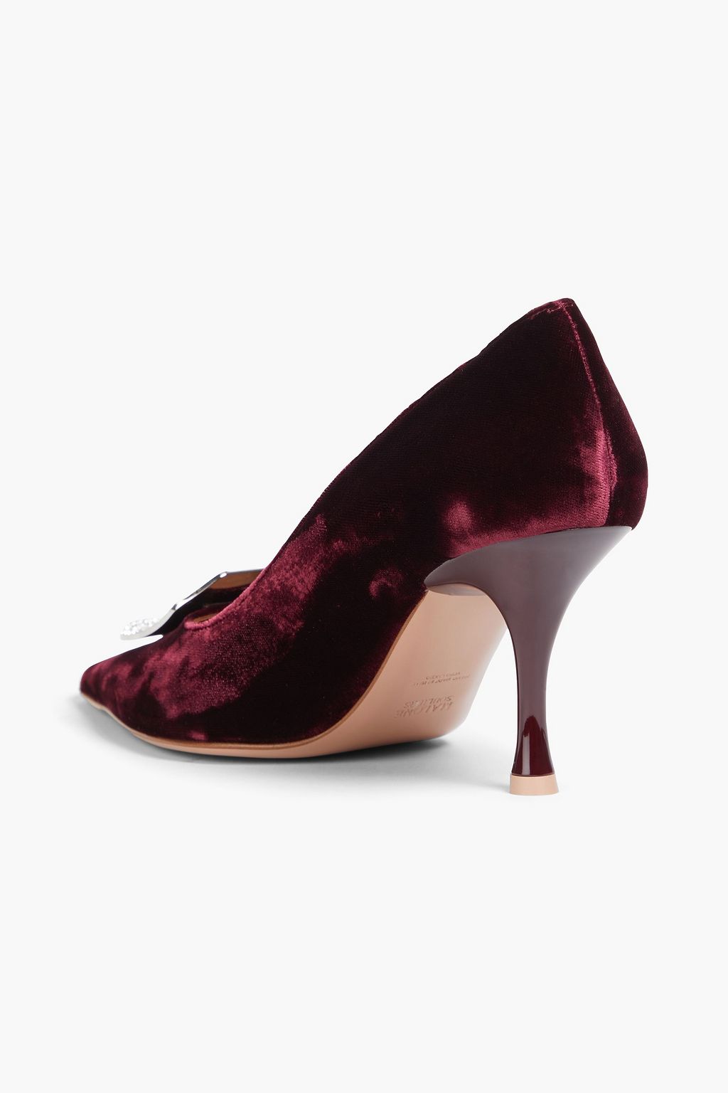 MALONE SOULIERS حذاء بامب «فون» من المخمل مزين بالكريستال
